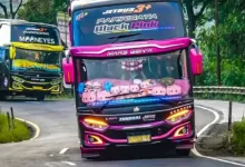 تنزيل Mods سيارة باص BUSSID - Jet bus 3 + Shd Hino Rk Airsus Black pink N2