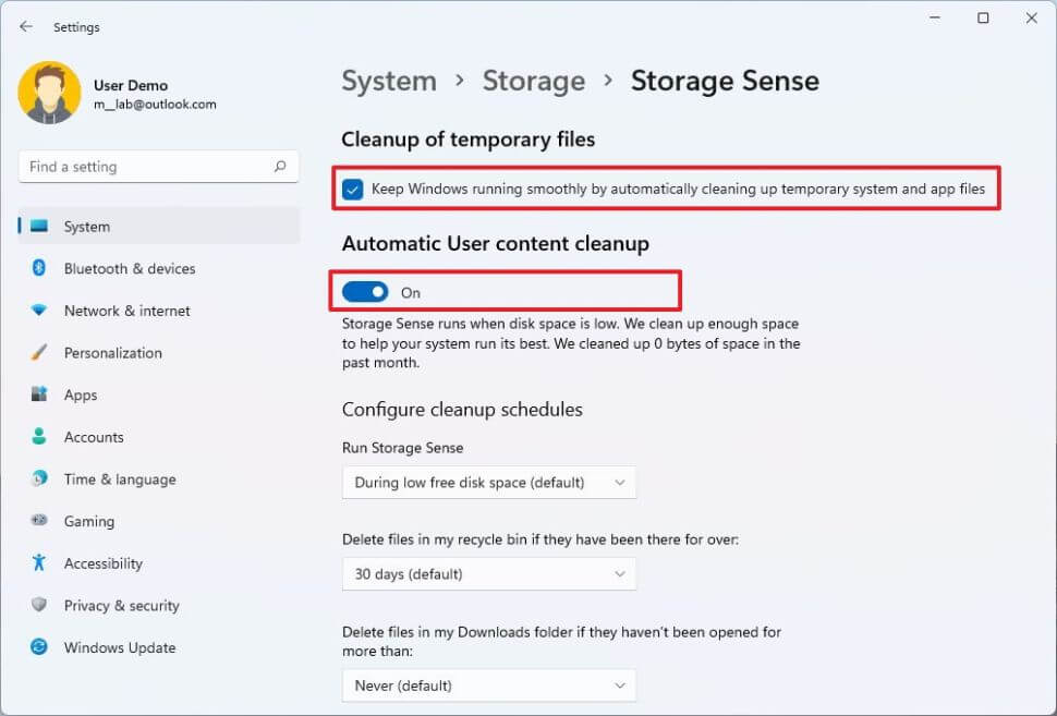 كيفية تفريغ مساحة الحاسبة تلقائيًا باستخدام خاصية Storage Sense على ويندوز 11